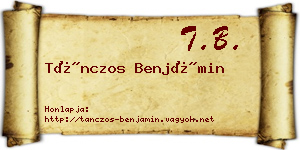 Tánczos Benjámin névjegykártya