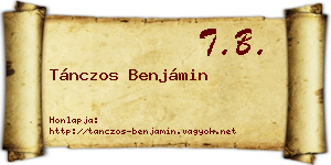 Tánczos Benjámin névjegykártya