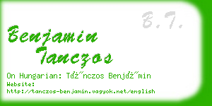 benjamin tanczos business card
